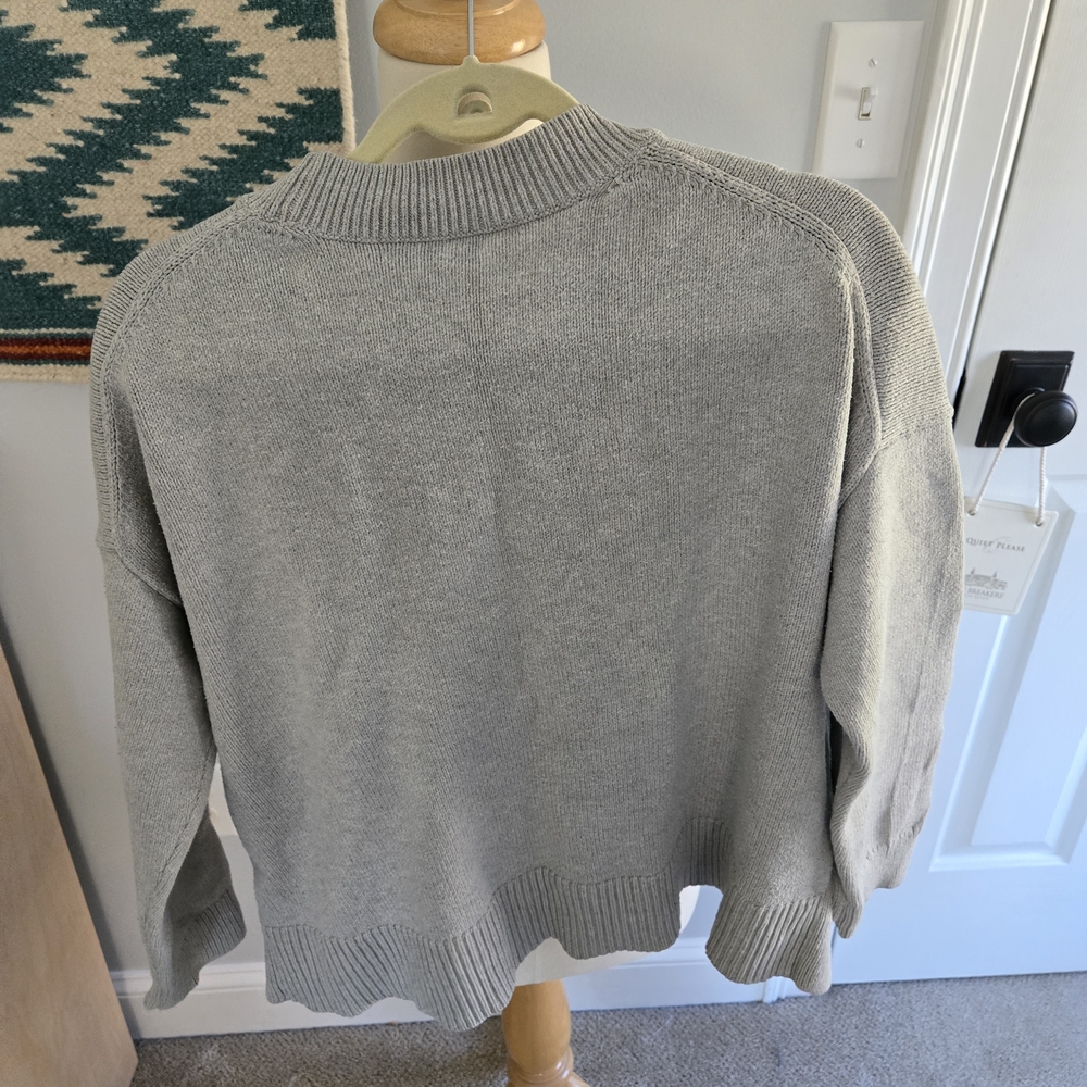 Madewell Women's Size Xl Gray Button-Side Sweater Cotton - Picture 4 of 4